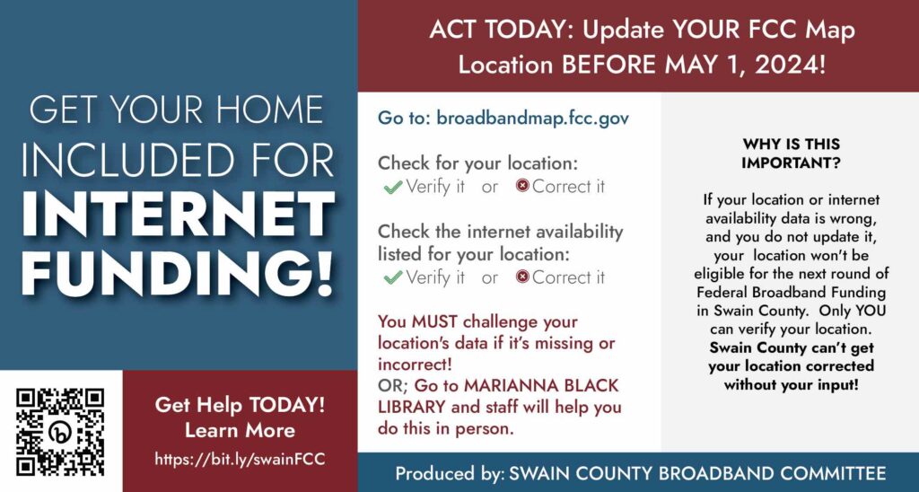 FCC Map Postcard to Swain County Residents